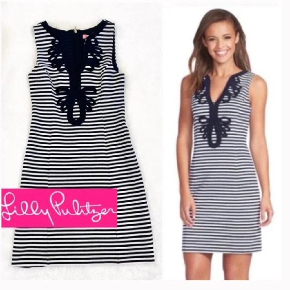 Lilly Pulitzer Janice Shift | XL | True Navy/Ottoman Stripe | EUC | STRETCH!